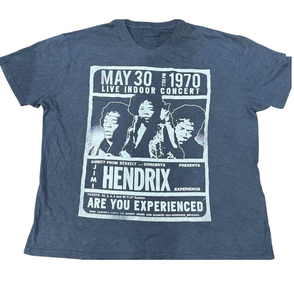 Vintage Tees -‎ Jimi Hendrix 1970 Concert Poster Tee*Authentic Hendrix*SZ XL - Picture 1 of 5